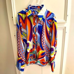 NWT Zara colorful silk top size Large